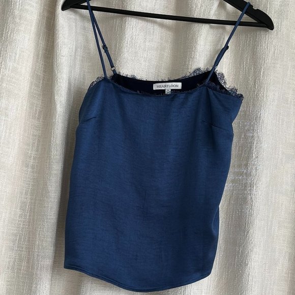Heartloom Blue Satin cami, size XS - Picture 3 of 6